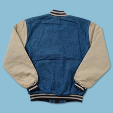 Vintage Denim Varsity Jacket Medium