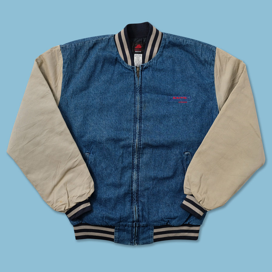 Vintage Denim Varsity Jacket Medium 