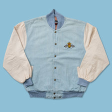 Vintage Denim Varsity Jacket Large 