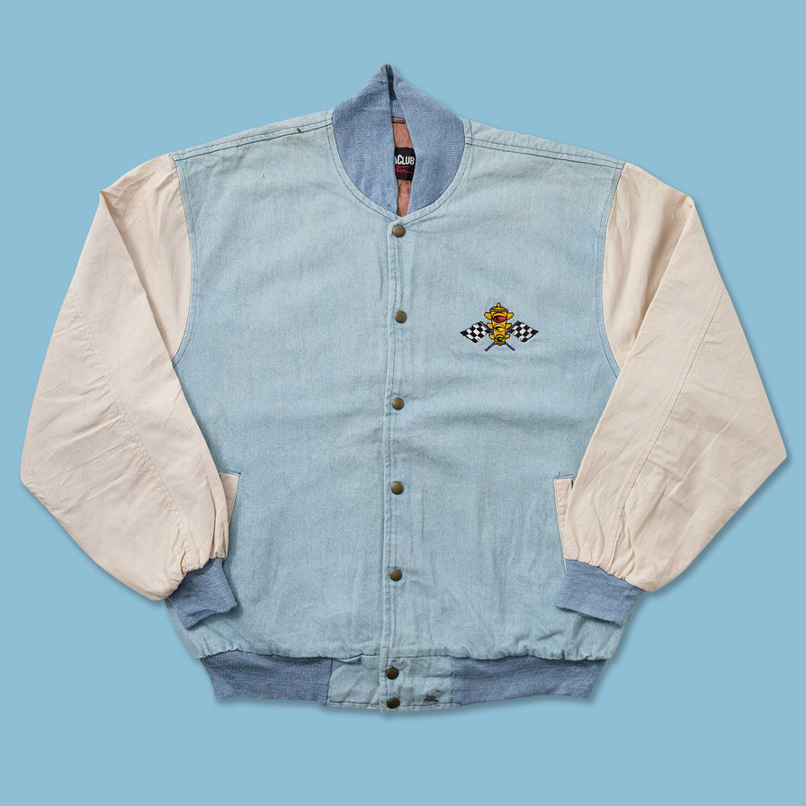 Vintage Denim Varsity Jacket Large 