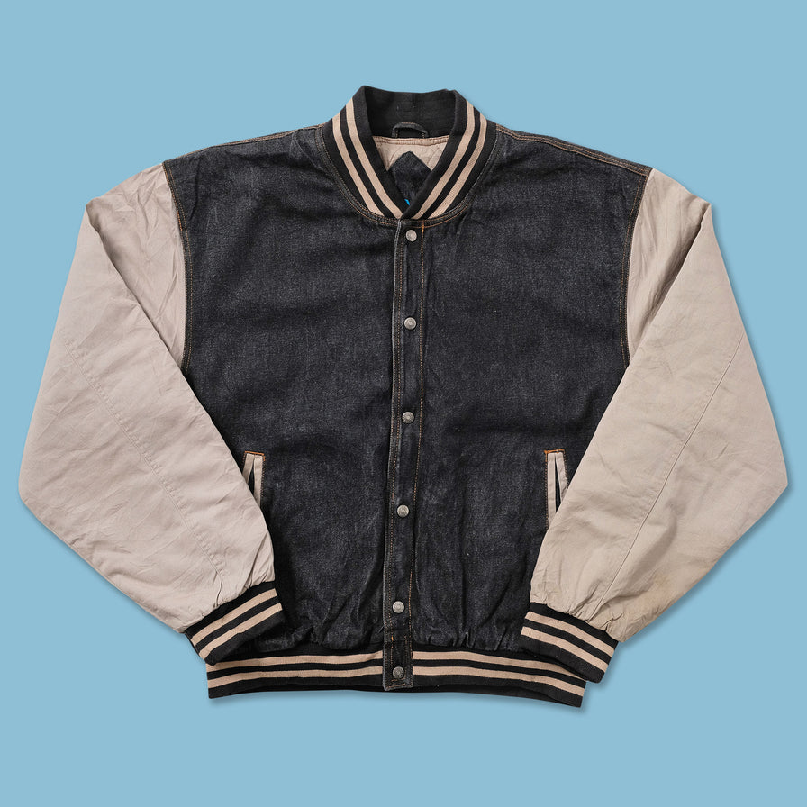 Vintage Denim Varsity Jacket XXL 