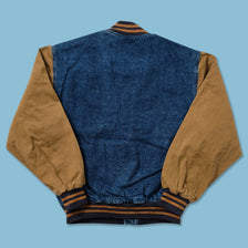 Vintage Denim Varsity Jacket Small 