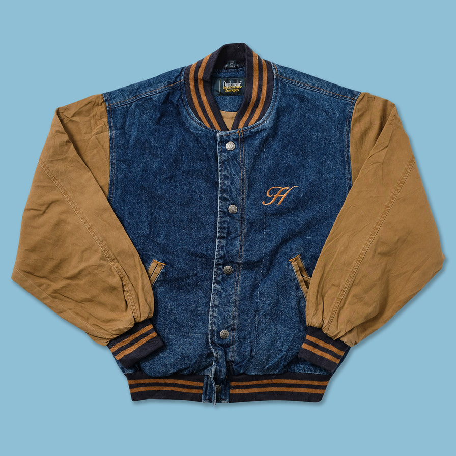 Vintage Denim Varsity Jacket Small 