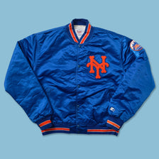 Vintage Starter New York Mets Satin Bomber Jacket Large 