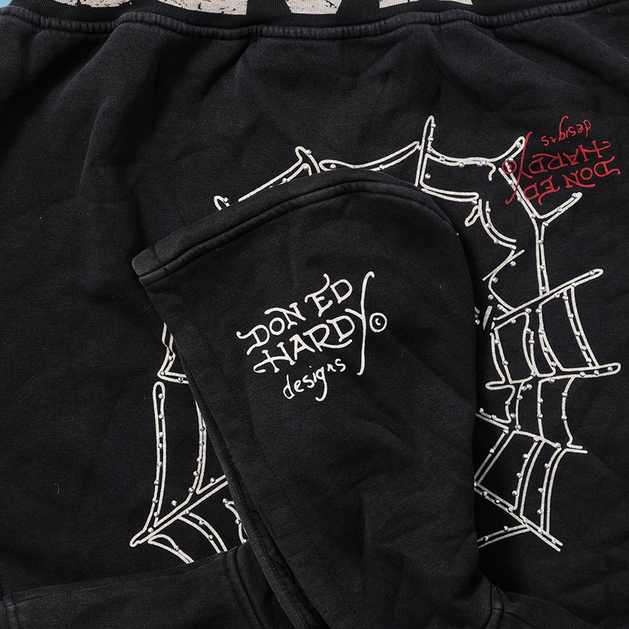 Y2K Ed Hardy Zip Hoody Small - Double Double Vintage