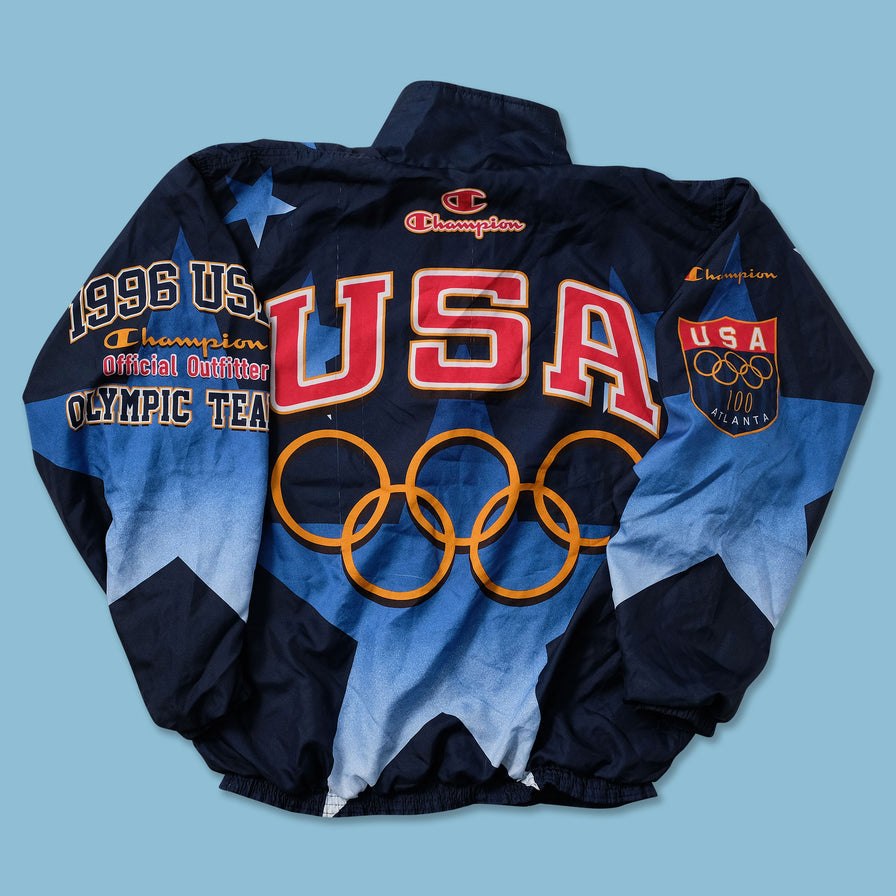 1996 Champion USA Olympic Team Track Jacket Medium - Double Double Vintage