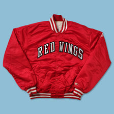 Vintage Starter Detroit Red Wings Satin Bomber Jacket Large - Double Double Vintage