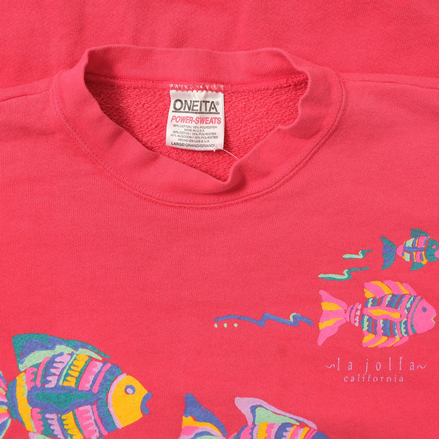 Vintage Fishes Sweater Large 