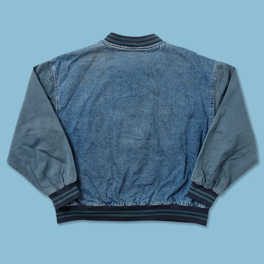 Vintage Denim Varsity Jacket XXL 
