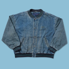 Vintage Denim Varsity Jacket XXL 
