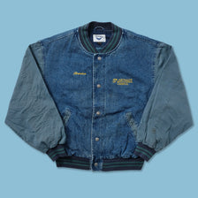 1998 Denim Varsity Jacket Medium 