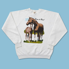 Vintage Horses Sweater Small 