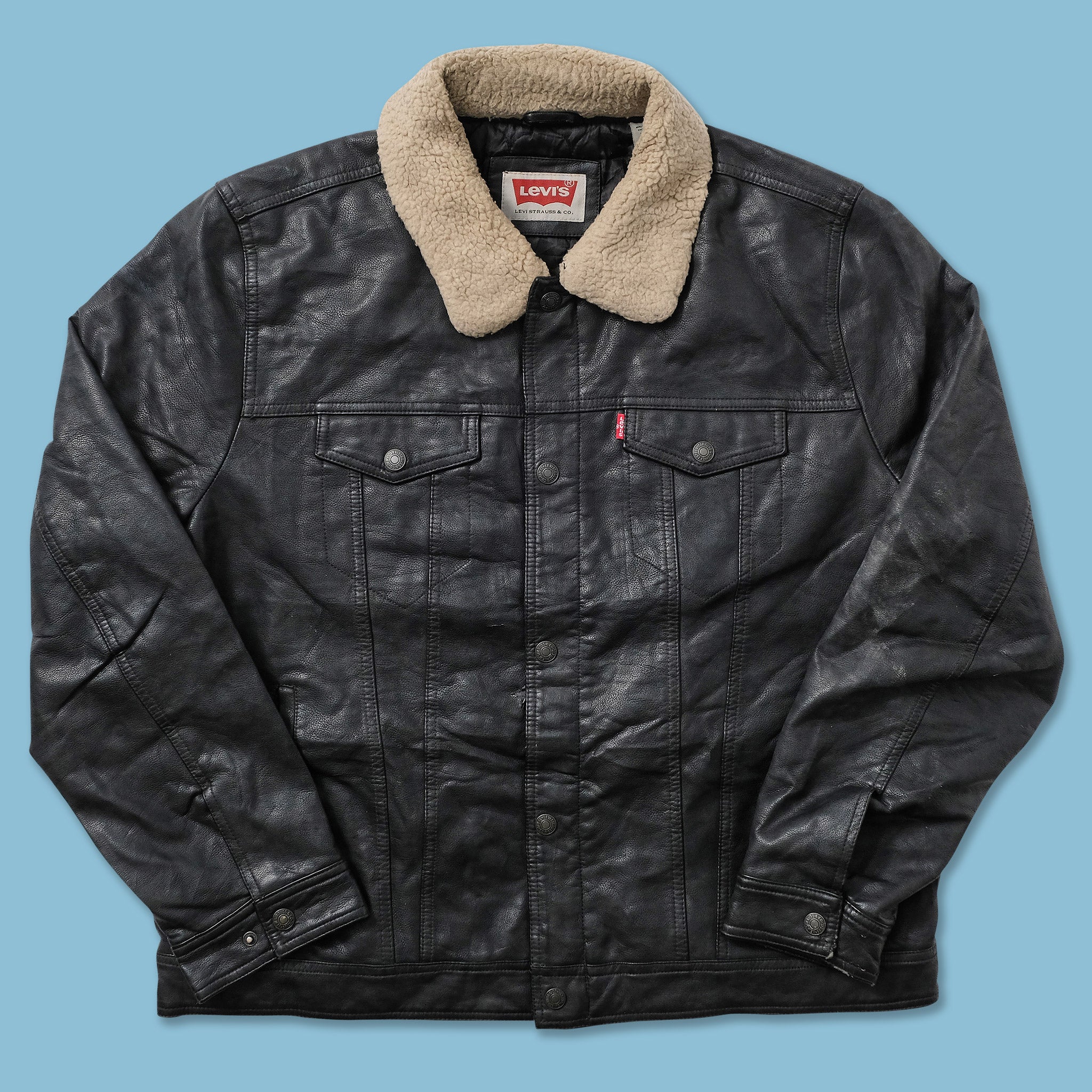 Vintage Levi's Leather Jacket Large kaufen – Double Double Vintage