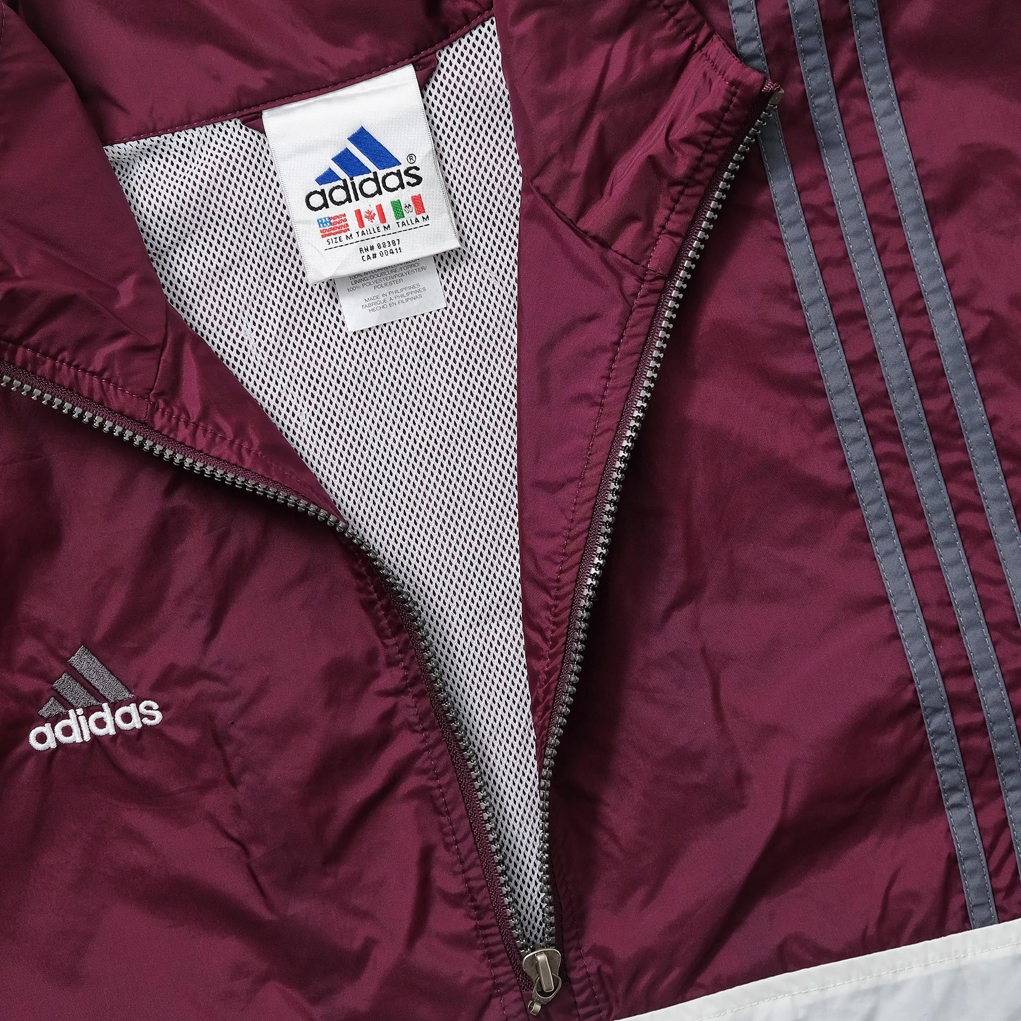 Maroon adidas outlet windbreaker