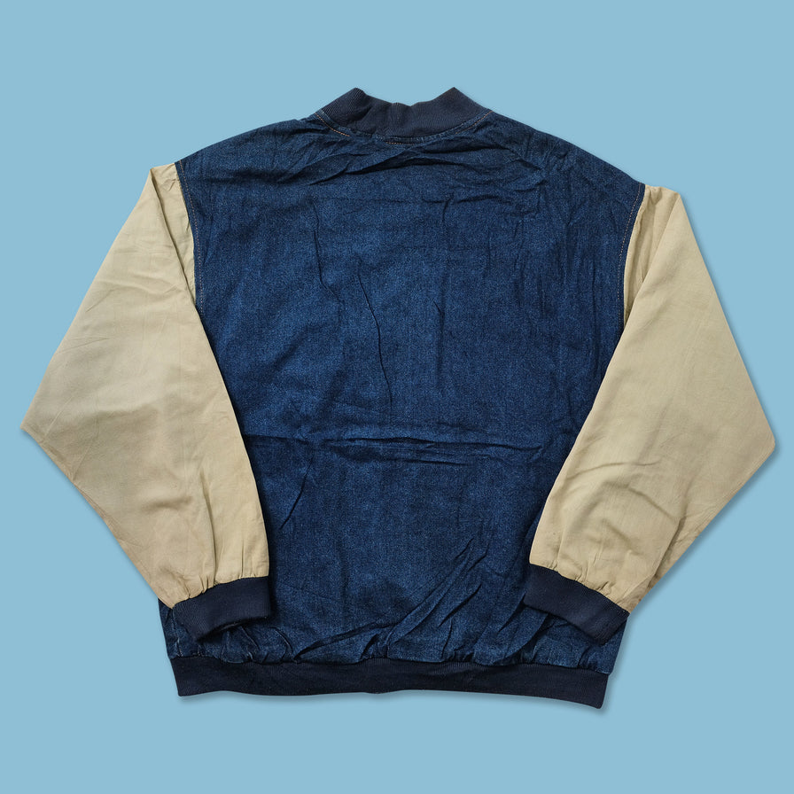 Vintage Denim Varsity Jacket Large 