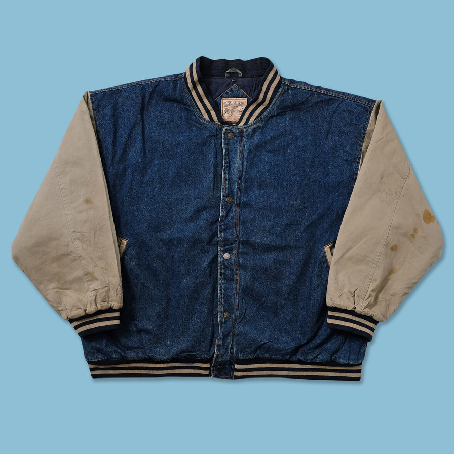 Vintage Denim Varsity Jacket 3XL 