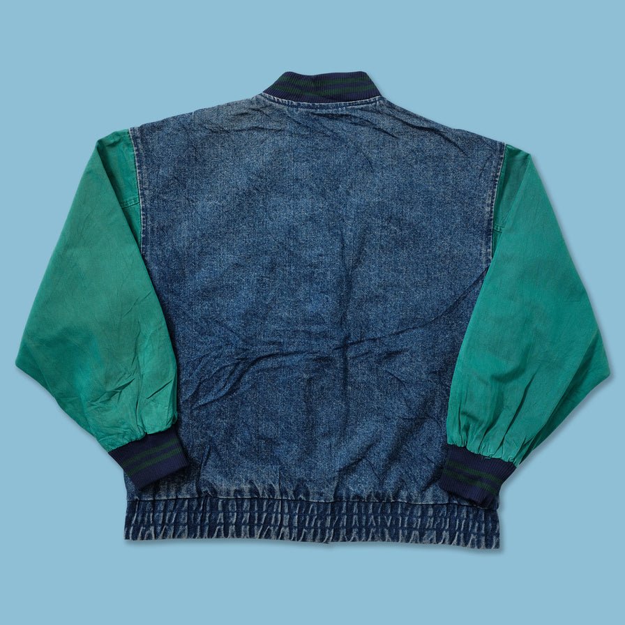 Vintage Denim Varsity Jacket Medium 