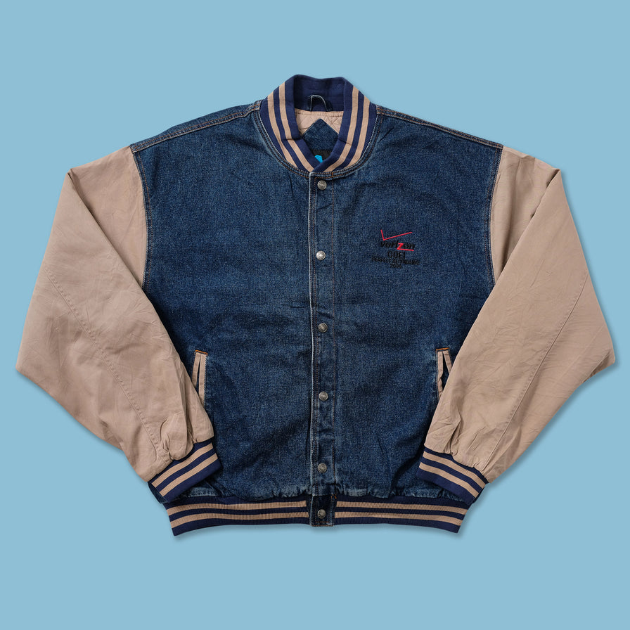 Vintage Denim Varsity Jacket Large 