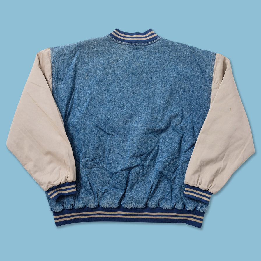 Vintage Denim Varsity Jacket XLarge 