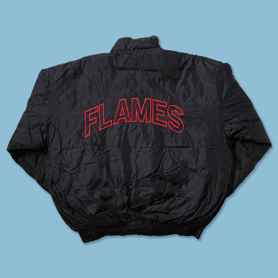 Vintage Calgary Flames Puffer Jacket Large - Double Double Vintage