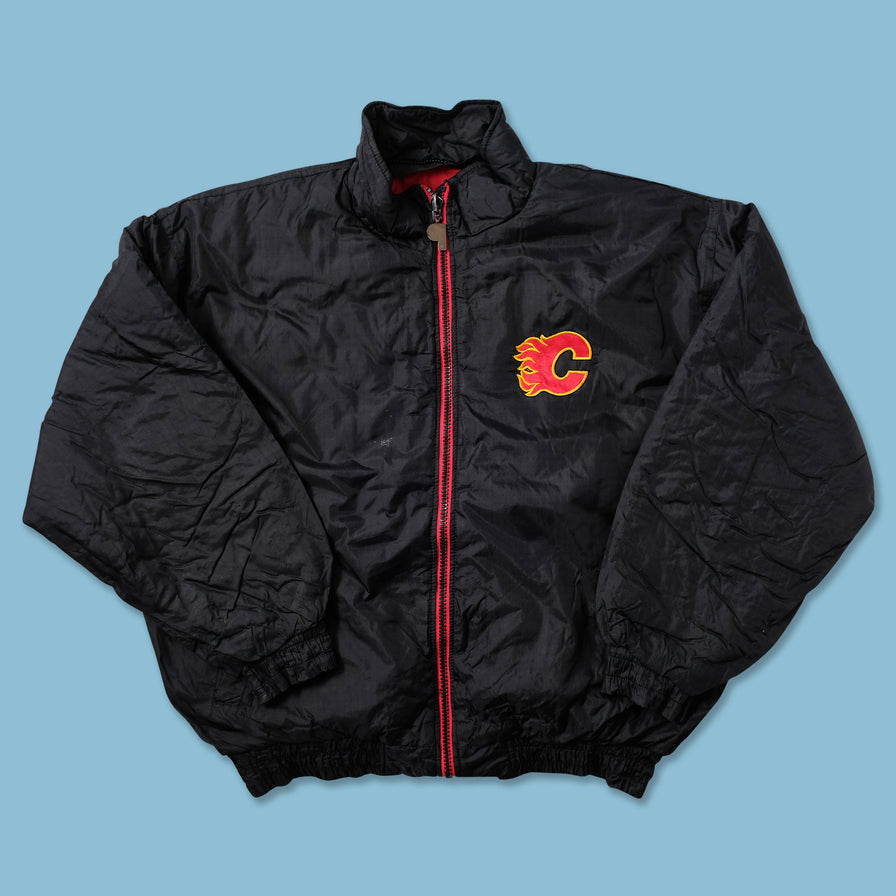 Vintage Calgary Flames Puffer Jacket Large - Double Double Vintage