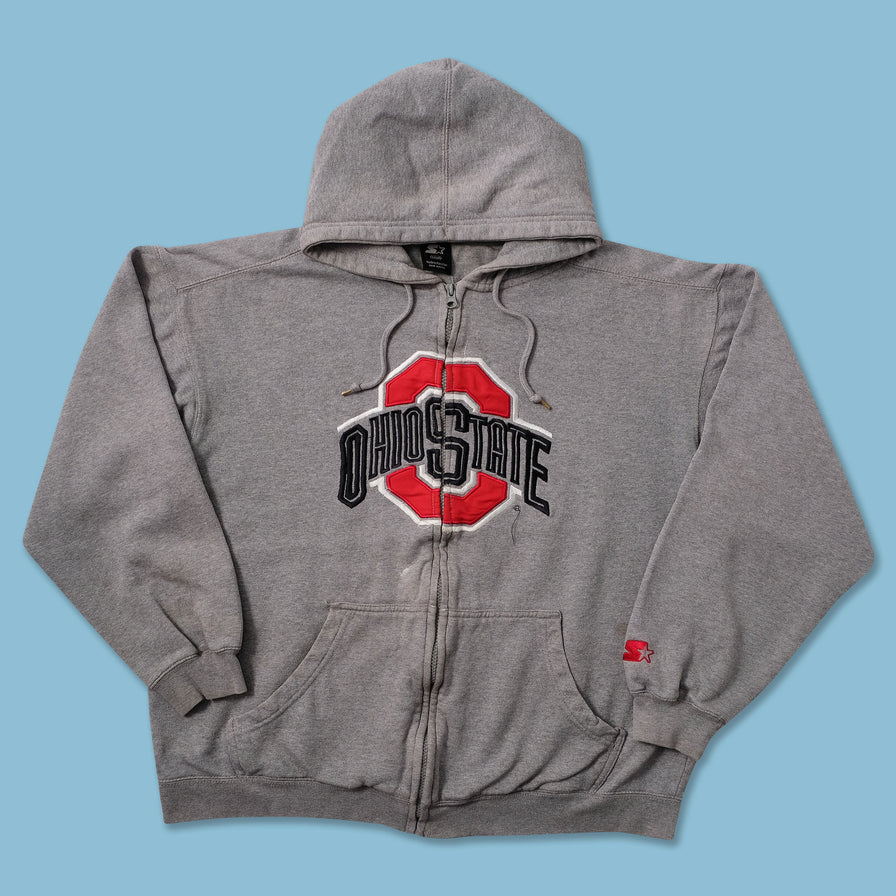 Starter Ohio State Buckeyes Zip Hoody Medium - Double Double Vintage