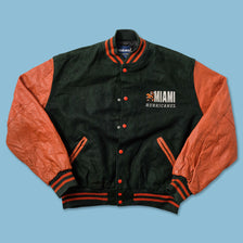 Vintage Miami Hurricanes Leather Varsity Jacket XLarge - Double Double Vintage