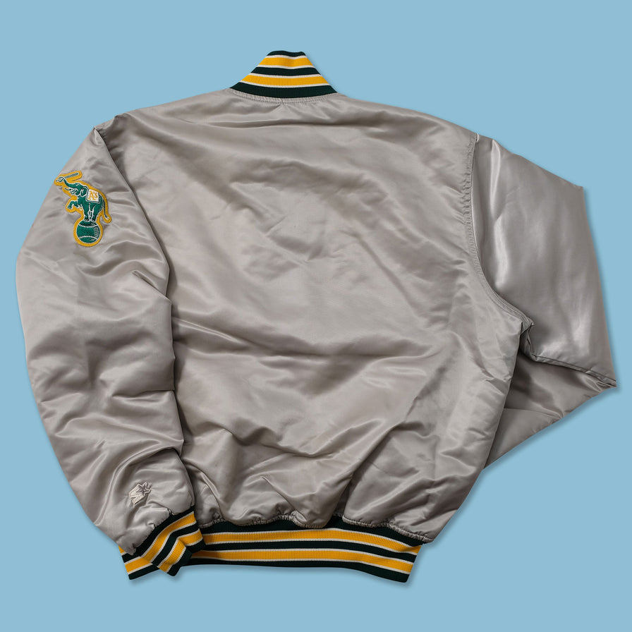Vintage Starter Oakland A's Satin Bomber Jacket Large - Double Double Vintage