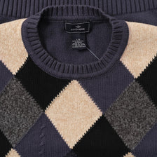 Argyle Knit Sweater Large 