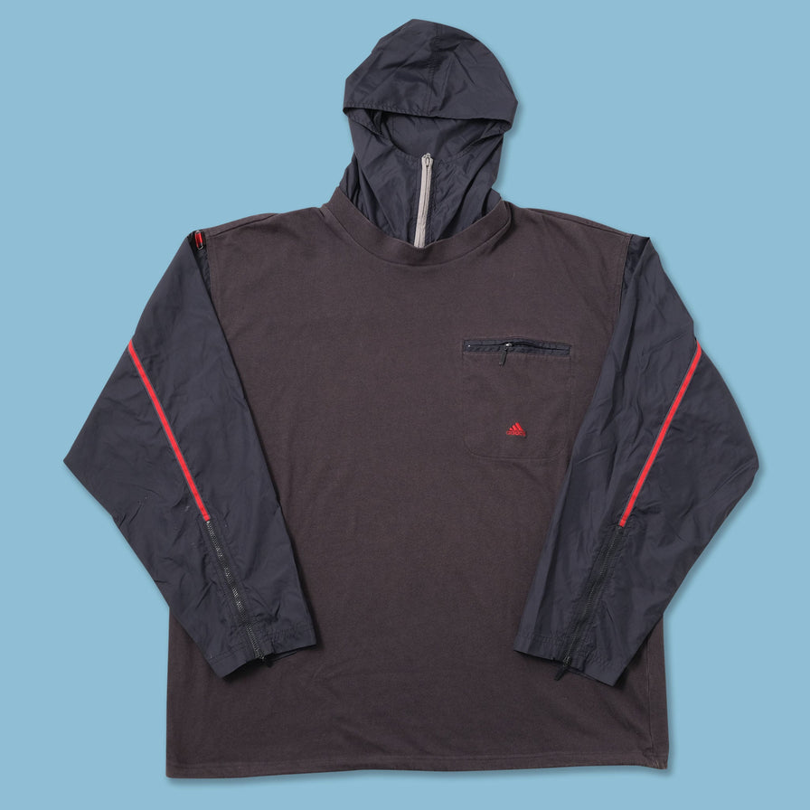 Vintage adidas Hooded Track Top XLarge 