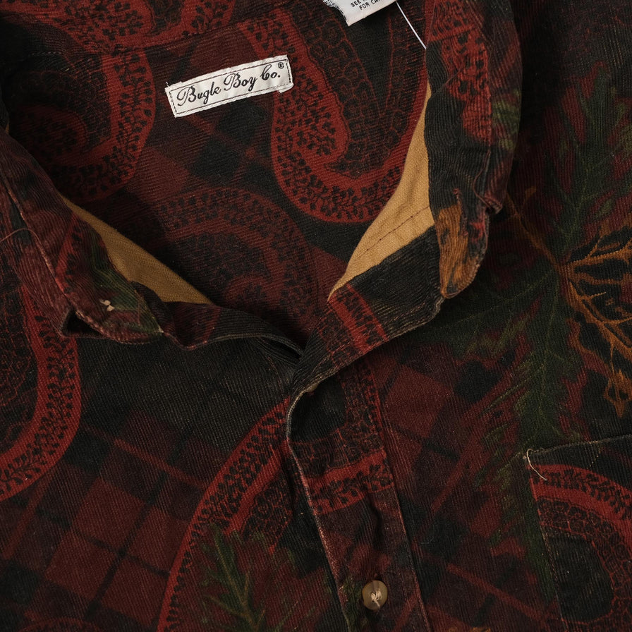 Vintage Cord Pattern Shirt Large 
