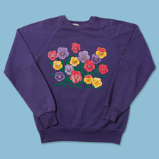 Vintage Women's Flower Sweater Small 