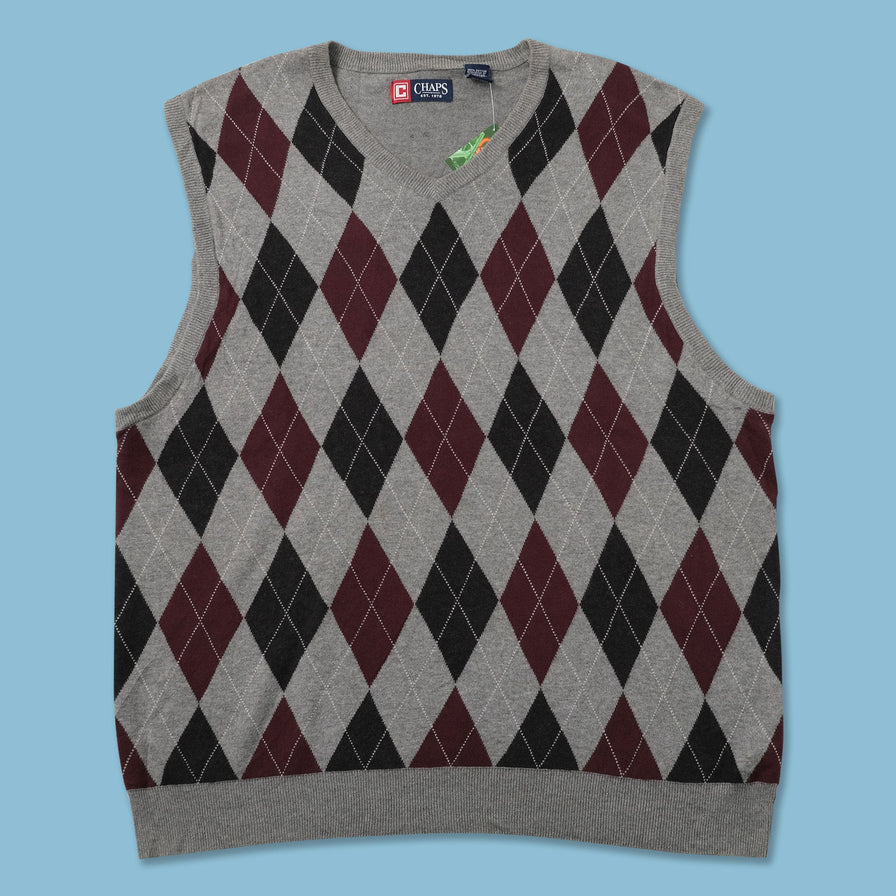 Chaps Argyle Knit Vest XXLarge 