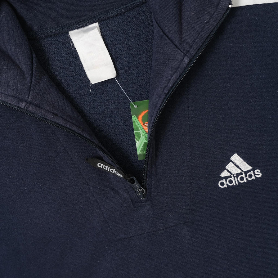 Vintage Adidas Q-Zip Sweater Medium 