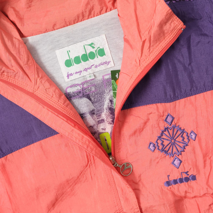 Vintage Diadora Women's Track Jacket Small 