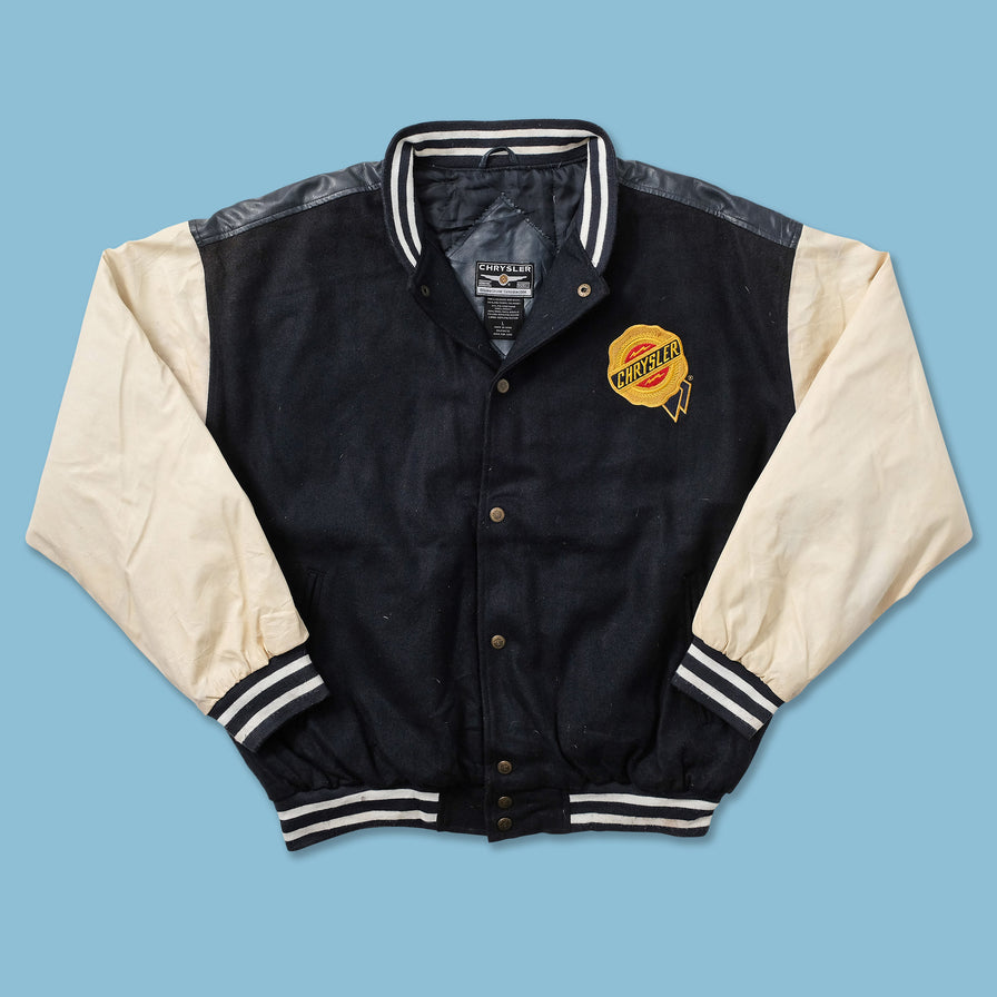 Vintage Chrysler Wool Leather Varsity Jacket Large 