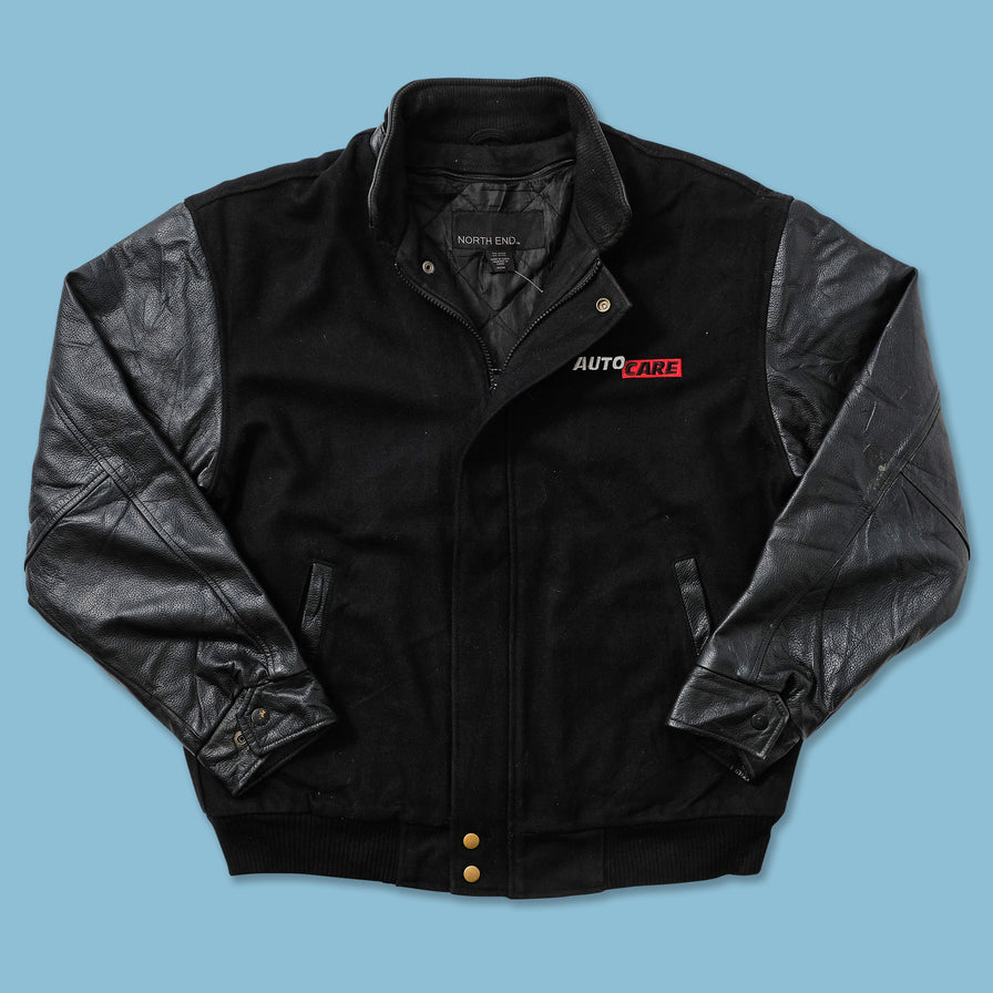 Vintage Auto Care Wool Leather Varsity Jacket Medium 