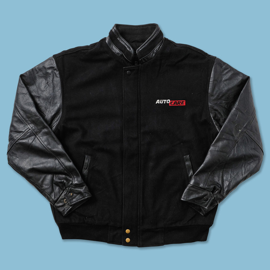 Vintage Auto Care Wool Leather Varsity Jacket Medium 