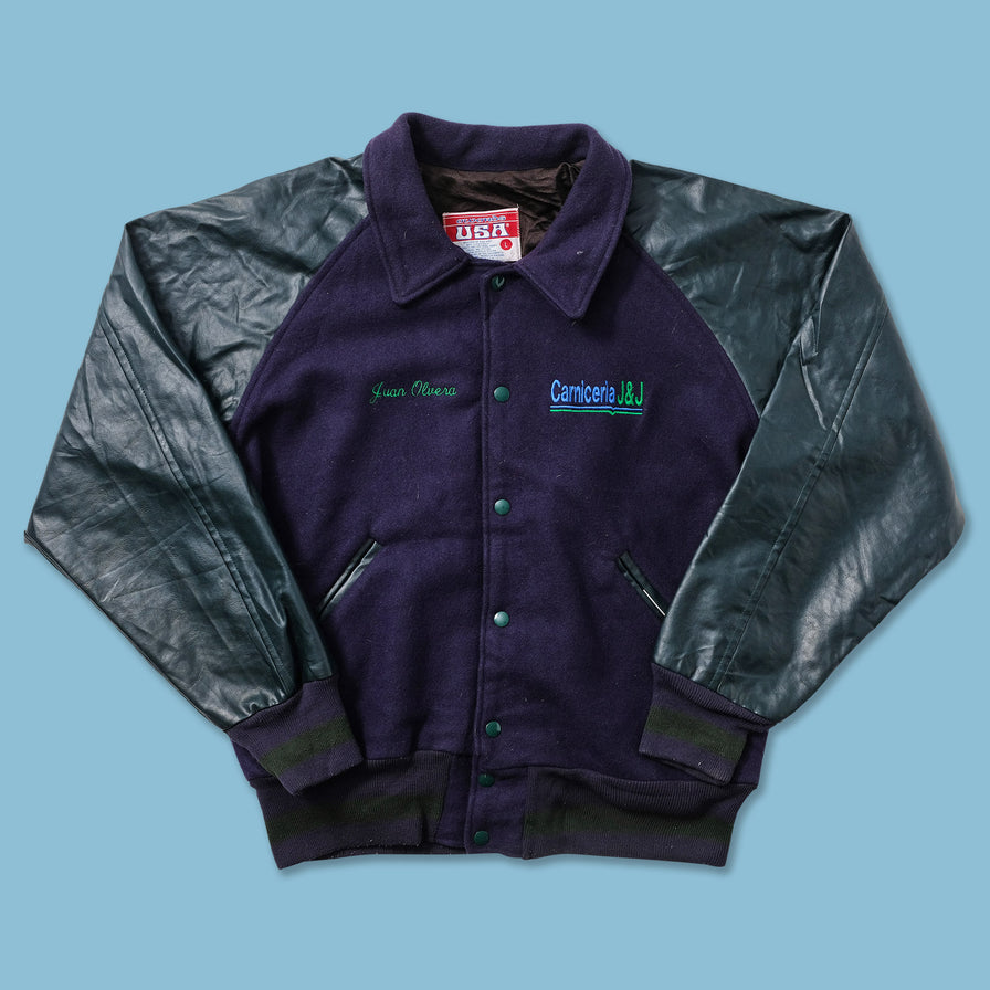 Vintage Wool Leather Varsity Jacket Large 