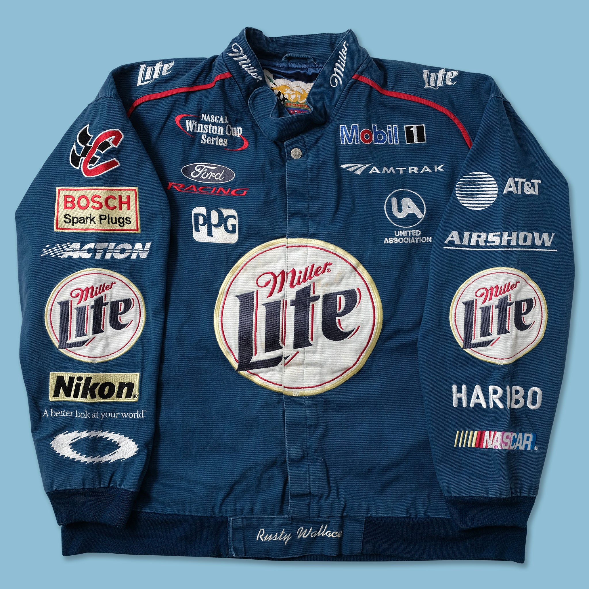 Vintage Miller Lite Racing Nascar Jacket XLarge Double Double