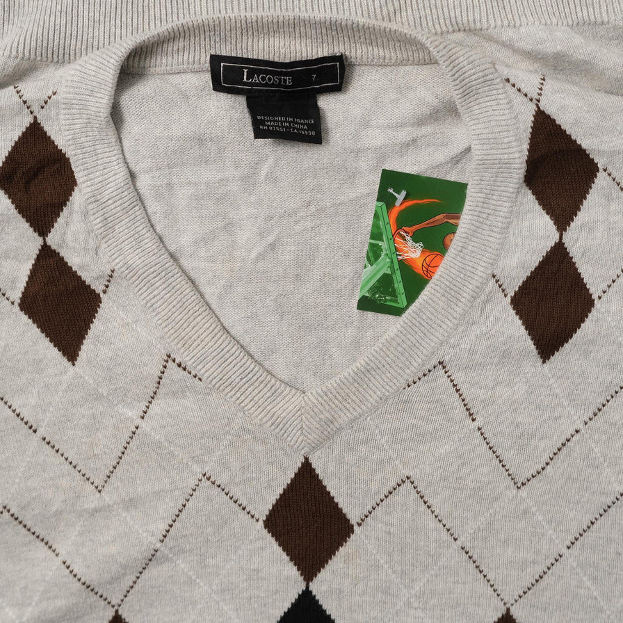 Argyle Lacoste Knit Sweater Large 