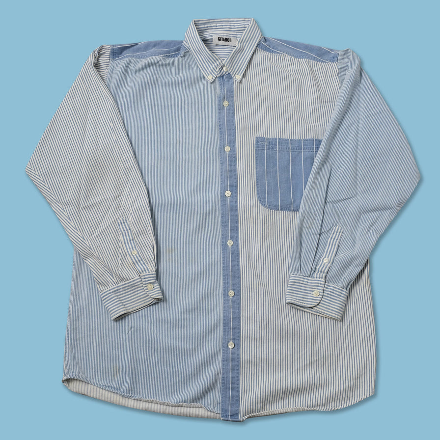Vintage Striped Cotton Shirt Large 