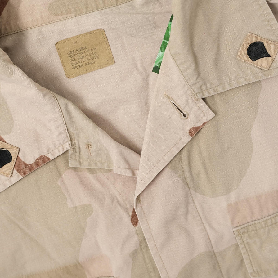Camouflage Military Button Up Jacket Large 
