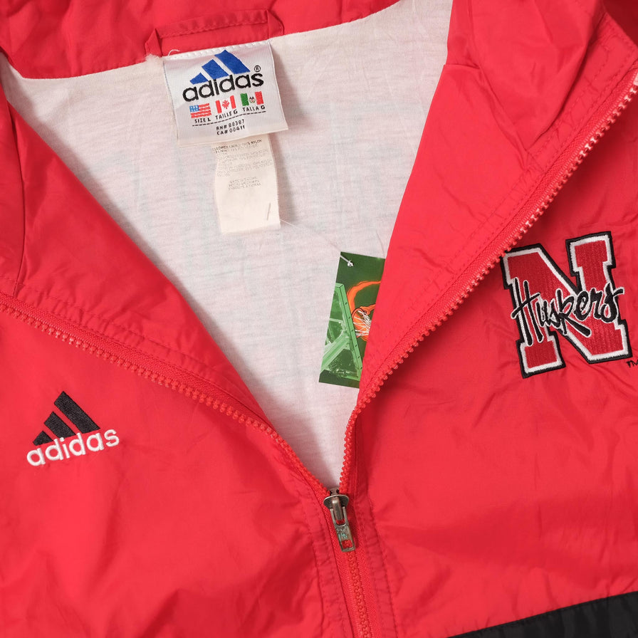 Vintage Adidas Nebraska Huskers Track Jacket Large 