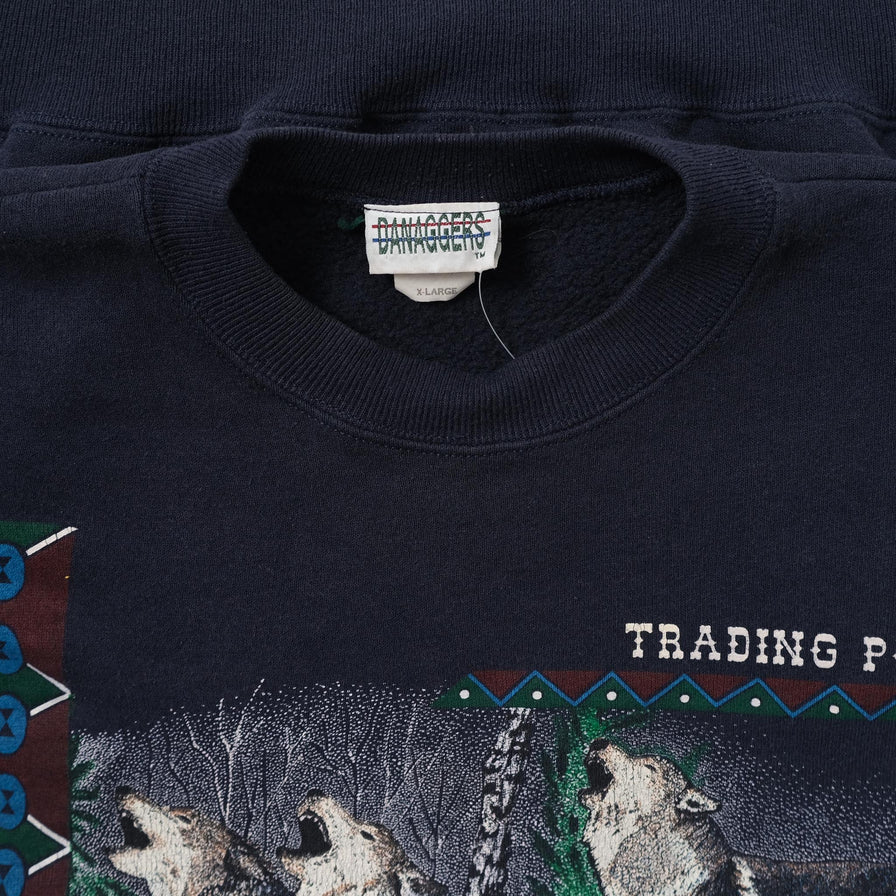 Vintage Alaska Wolves Sweater XLarge 