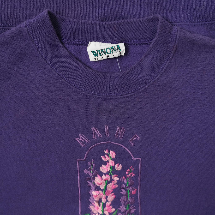 Vintage Maine Lupines Sweater Large 