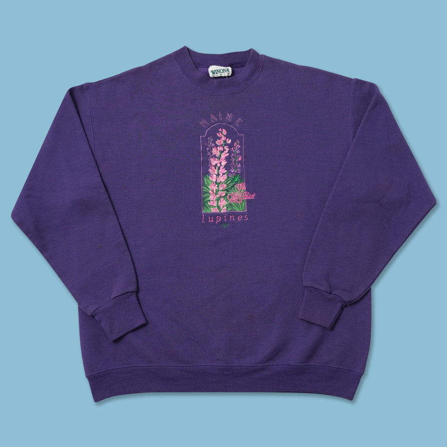 Vintage Maine Lupines Sweater Large 