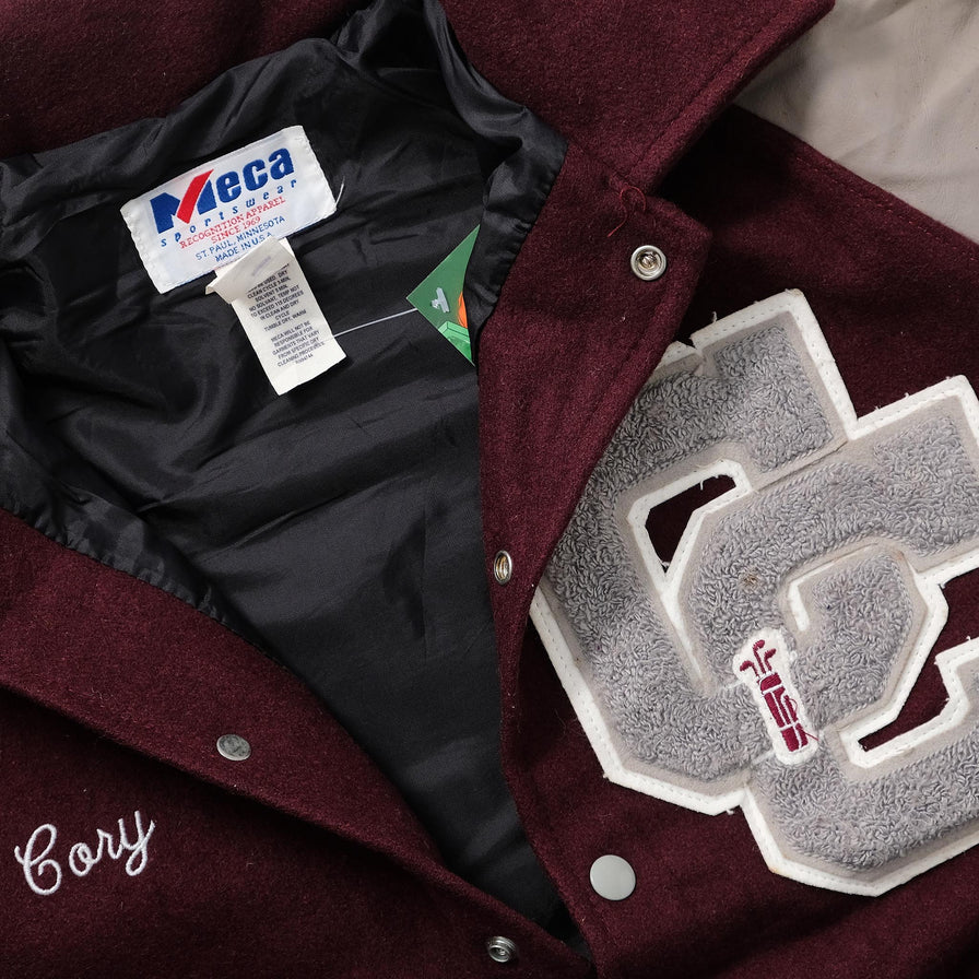 Vintage Wool Leather Varsity Jacket Large 