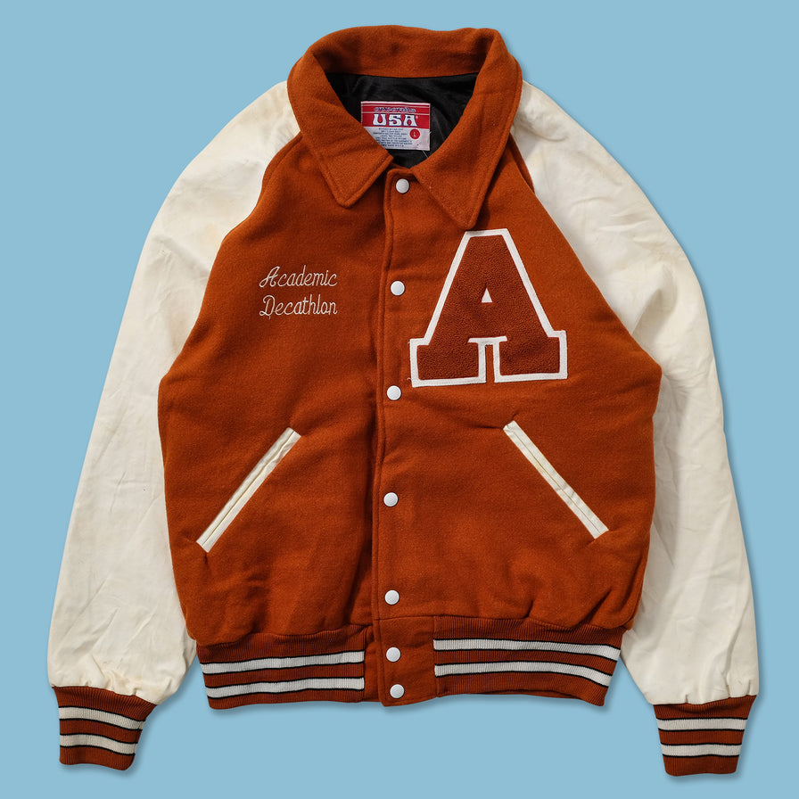 Vintage Wool Leather Varsity Jacket Large 