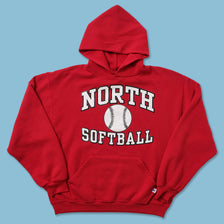 Vintage Russell Athletic North Softball Hoody Small 
